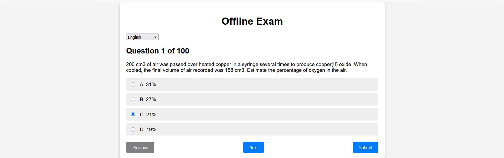 Offline Exam Website